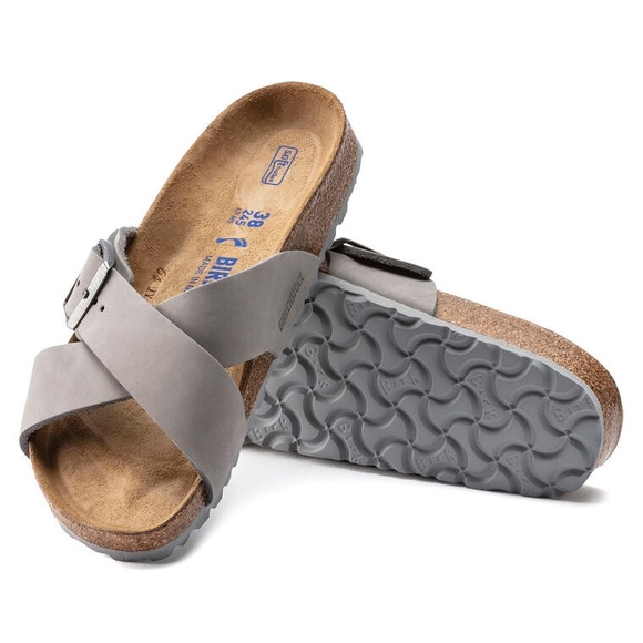 BIRKENSTOCK Siena Soft Footbed Nubuck Leather Dove Gray Size 37 EU 6 - 6.5 US - Picture 2 of 13